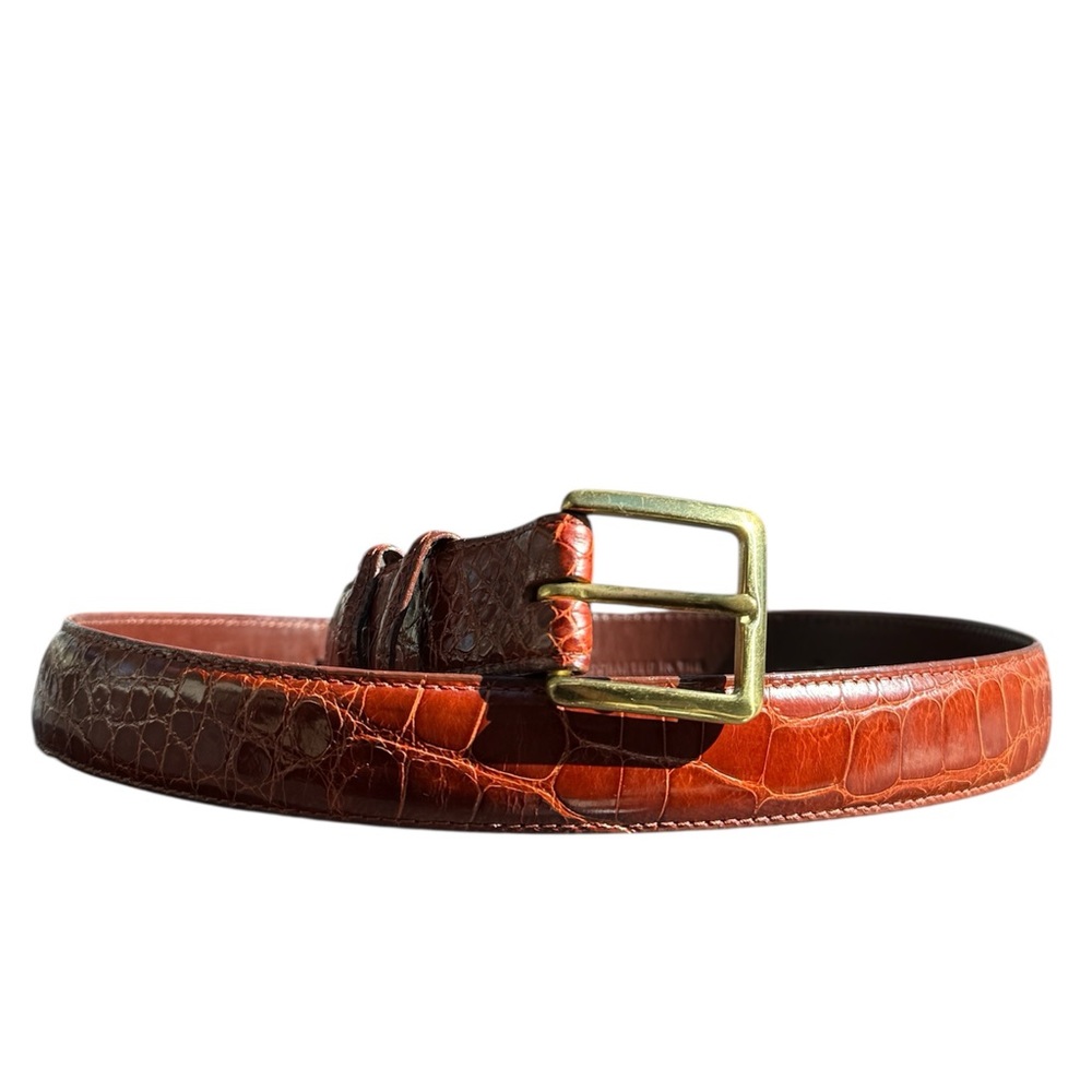EXOTIC Vintage Coach Genuine American Alligator Belt #3867